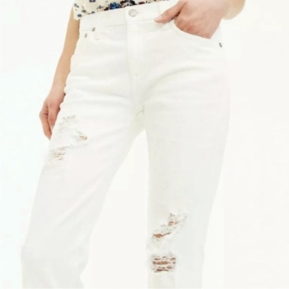 J. Crew Point Sur Slim Broken In Boyfriend Jean Distressed White - Picture 3 of 8